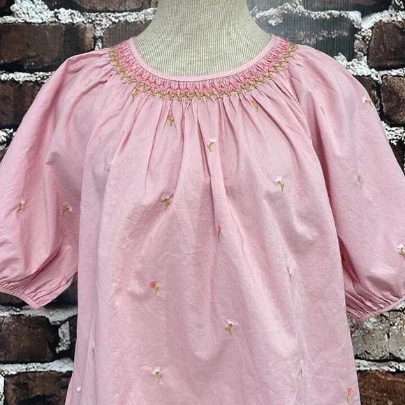 Ana A New Approach NWT Blouse Embroidered Pink Floral Size Petite Large L P - Picture 7 of 14